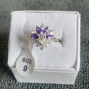 Bomb Party Light Tanzinite Cibic Zirconia925 Solid Sterling Silver